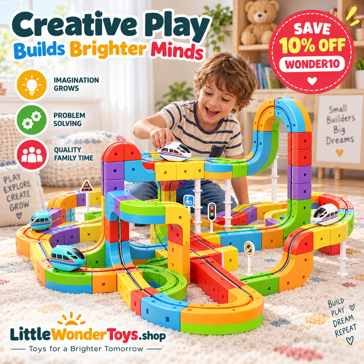 WonderTrack™ Magnetic Adventure Set 243 pcs + 4 Cars (Ultimate Set)
